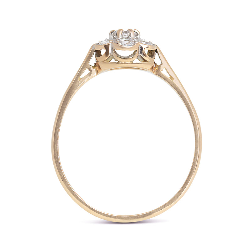 14K White Gold Diamond & Gray Spinel Vintage-Style Engagement Ring –  Symmetry Inc.